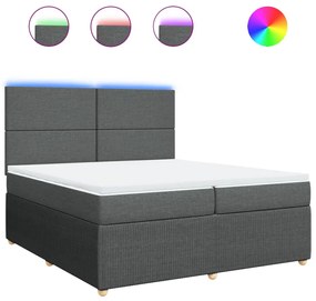 ΚΡΕΒΑΤΙ BOXSPRING ΜΕ ΣΤΡΩΜΑ ΣΚΟΥΡΟ ΓΚΡΙ 200X200 ΕΚ. ΥΦΑΣΜΑΤΙΝΟ 3294457