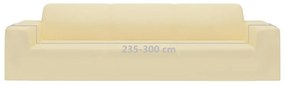 Κάλυμμα 4θέσιου Καναπέ Ελαστικό Κρεμ από Πολυεστερικό Ζέρσεϊ - Κρεμ