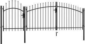 vidaXL Πόρτα Κήπου Woerden Μαύρη Ατσάλινη 1,25x4 μ.