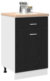vidaXL Μαύρο Δρυς Ντουλάπι - 50x46x81.5 εκ, φτιαγμένο από επεξεργασμένο ξύλο.