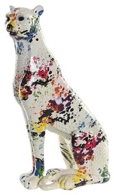 Διακοσμητική Φιγούρα DKD Home Decor Λευκό Πολύχρωμο Λεοπαρδαλί Σύγχρονη 16 x 8 x 25 cm