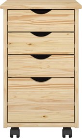 vidaXL Κινητό Ντουλάπι με τροχούς Καφέ 34 x 39 x 56 εκ Στερεό πεύκο