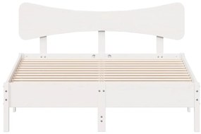 vidaXL Σκελετός Κρεβ. Χωρίς Στρώμα Λευκό 140x200 εκ Μασίφ Πεύκο
