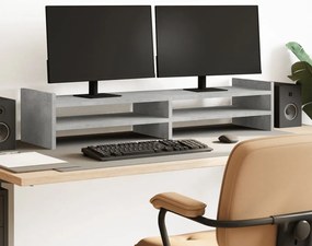 vidaXL Βάση Οθονών Γκρι του Σκυροδέματος 100x27x20 εκ. από Επεξ. Ξύλο