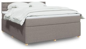 Κρεβάτι Boxspring με Στρώμα Taupe 180x200 εκ. Υφασμάτινο