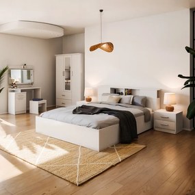 Κρεβάτι OLYMPUS pakoworld σε λευκή απόχρωση 160x200εκ