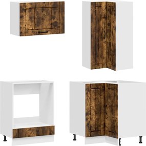 vidaXL Μονάδα κουζίνας LUCCA 8 pcs Καπνισμένο Ξύλο Δρυός