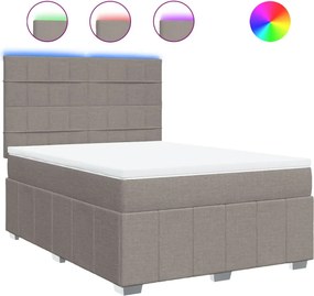 vidaXL Κρεβάτι Boxspring με Στρώμα Taupe 160x200 εκ. Υφασμάτινο