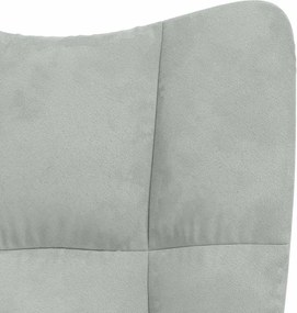 vidaXL Πολυθρόνα Relax Ανοιχτό Γκρι Βελούδινη