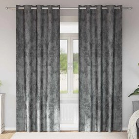vidaXL Βελούδινες Κουρτίνες 2 pcs Γκρι 225 x 140 εκ. Βελούδο