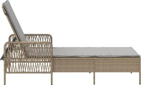 vidaXL Ξαπλώστρα Μπέζ και Ανοιχτό Γκρι 200 x 55 x 92 εκ.