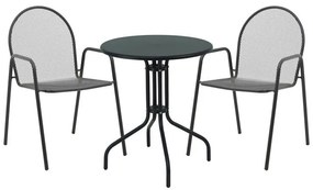 Σετ Κήπου Τραπεζαρία Vergo - Tarete 3 τεμ Μαύρο Μέταλλο 60x60x70 εκ.