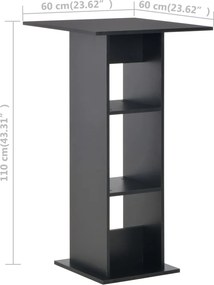vidaXL Τραπέζι Μπαρ Μαύρο 60 x 60 x 110 εκ.