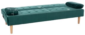 Καναπές - Κρεβάτι Wanda Βελούδο Κυπαρισσί 188x83x83Y εκ. 188x83x83 εκ.