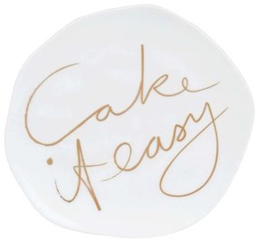 Πιάτο Γλυκού Mix & Match Cake It Easy LBTRD0015694 Φ14cm White-Gold Raeder Porcelain