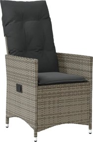 vidaXL Σετ Τραπεζαρίας Κήπου 5 τεμ. Γκρι Συνθ. Ρατάν με Μαξιλάρια