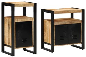 vidaXL Σετ Επίπλων Μπάνιου 2 pcs Καφέ Στέρεο τραχύ ξύλο μάνγκο