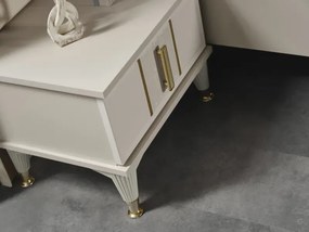Stewehome Μοντέρνο Λευκό Σετ Κρεβατοκάμαρας 160x200x105 cm