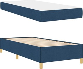 vidaXL Σκελετός Κρεβατιού με στρώμα Μπλε 80 x 200 cm ύφασμα
