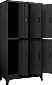 vidaXL Φοριαμός Ανθρακί 90 x 45 x 180 εκ. Ατσάλινος
