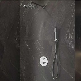 Σετ Μπαταρίας Εντοιχισμού Ντους Joan Brass Pattern 24668-BP-SET Chrome Karag Ατσάλι,Abs