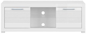 Τραπέζι Tv Boston G125, Άσπρο, Γυαλιστερό λευκό, Ο αριθμός των θυρών: 2, 151x53x53cm, 37 kg | Epipla1.gr