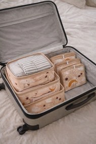 Stewehome Σετ 6 τεμαχίων οργανωτών αποσκευών με πλεκτή ψάθα πολύ λειτουργικό Λευκό