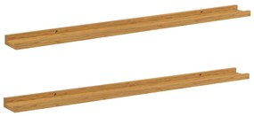 vidaXL Ράφι Τοίχου 2 pcs Μπεζ 100 x 9 x 3 cm Επεξεργασμένο ξύλο