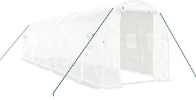 vidaXL Θερμοκήπιο με Ατσάλινο Πλαίσιο Λευκό 16 μ² 8 x 2 x 2 μ.