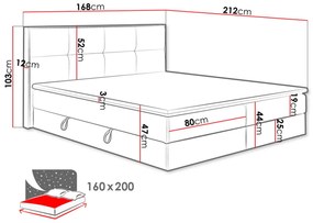 Επενδυμένο κρεβάτι Euphoria-Anthraki-160 x 200