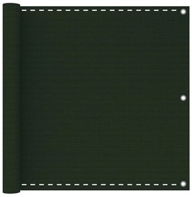 vidaXL Διαχωριστικό Βεράντας Σκούρο Πράσινο 90 x 500 εκ. από HDPE
