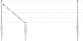 vidaXL Τεντώτο με στήριγμα Ασημί 0,6 x 50 μ. Ατσάλι