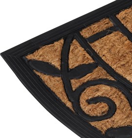 vidaXL Πατάκι Εισόδου Ημικυκλικό 45 x 75εκ. Καουτσούκ και Κοκοφοίνικας