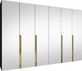 Ντουλάπα Mila II-Μαύρο - Χρυσό-Μήκος: 300εκ