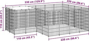 vidaXL Σπιτάκι Σκύλου Μαύρο 6,05 m² Ατσάλινο