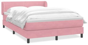 Κρεβάτι Boxspring με Στρώμα Ροζ 160x210 εκ. Βελούδινο - Ροζ