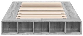 vidaXL Πλαίσιο Κρεβατιού Γκρι Sonoma 135x190 εκ. Επεξεργασμένο Ξύλο