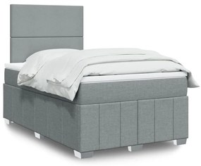 ΚΡΕΒΑΤΙ BOXSPRING ΜΕ ΣΤΡΩΜΑ ΑΝΟΙΧΤΟ ΓΚΡΙ 120X190 ΕΚ. ΥΦΑΣΜΑΤΙΝΟ 3293900