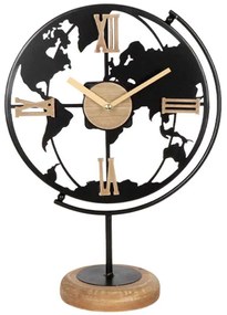 Ρολόι Επιτραπέζιο Υδρόγειος 15-00-94232 25x35x12cm Black-Gold Marhome Metal,Wood