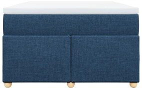 vidaXL Κρεβάτι Boxspring με Στρώμα Μπλε 120x190 εκ. Υφασμάτινο