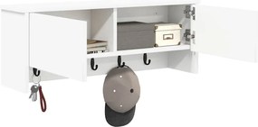 vidaXL Τοίχου Κρεμάστρα Λευκό 80 x 20 x 30 cm Επεξεργασμένο ξύλο