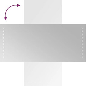 vidaXL Καθρέφτης Μπάνιου με LED 40x90 εκ.