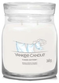 Αρωματικό Κερί Clean Cotton Medium 1630645E 9,3x11,4cm White Yankee Candle Κερί,Γυαλί