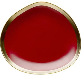 Πιάτο Dessert Plate Vibrations Κεραμικό Κόκκινο 20.5*21*2.5εκ. - Κόκκινο