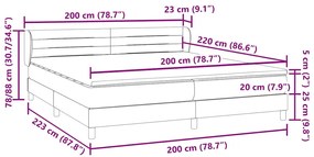 ΚΡΕΒΑΤΙ BOX SPRING ΜΕ ΣΤΡΩΜΑΤΑ ΜΑΥΡΟ 200X220 CM ΒΕΛΟΥΔΙΝΟ 3317669