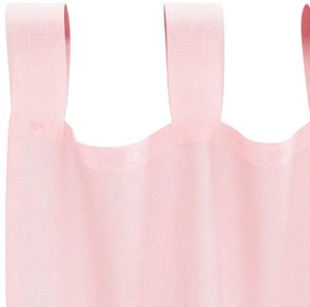 vidaXL Voile κουρτίνες με τσέπες ράβδου 2 τεμάχια Ανοιχτό Ροζ