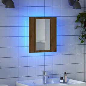 vidaXL Έπιπλο Καθρέφτη Μπάνιου LED Αρτισιανή Δρυς 40x12x45εκ Επεξ.Ξύλο