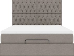 vidaXL Οθωμανικό κρεβάτι με στρώμα Taupe 140x200cm ύφασμα