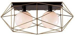 Φωτιστικό Οροφής - Πλαφονιέρα I-Abraxas-PL2 Oro Black-Gold Luce Ambiente Design Metal