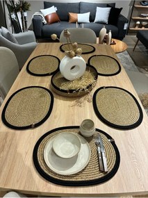 Stewehome Σετ 7 τεμαχίων οβάλ σουπλά και καλαθιού από γιούτα (Κόκκινο) 30x40 cm